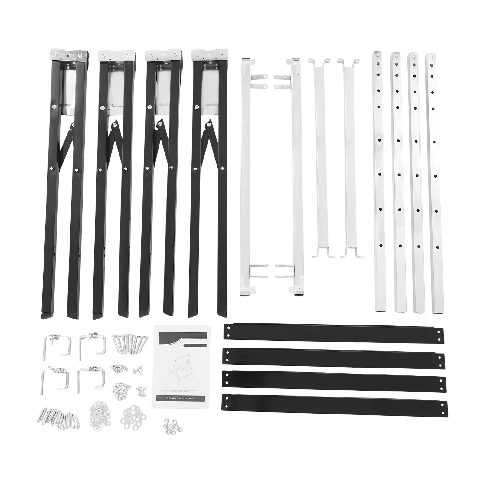 Two Lifting Bracket Saw Horse Support Frames Q195 Steel Saw Horses, Folding Saw Horse, Height Adjustable Saw Horse for Woodworking Load-Bearing Capacity 220.46-Pound