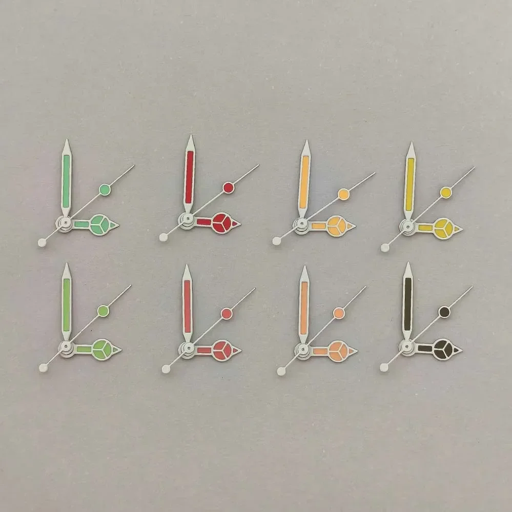 Green Luminescent Black Silver Edged Mercedes Style Watch Hands Accessories for NH35/36/4R Movements Compatible Watch Parts