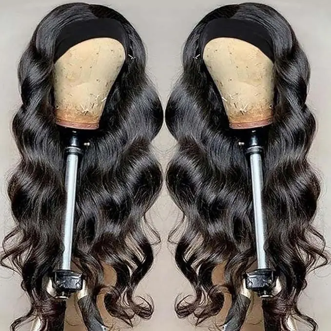 38 Inch Body Wave Headband Wig for Women Human Hair Wear and Go Brazilian Virgin Full Machine Human Hair 220 Density