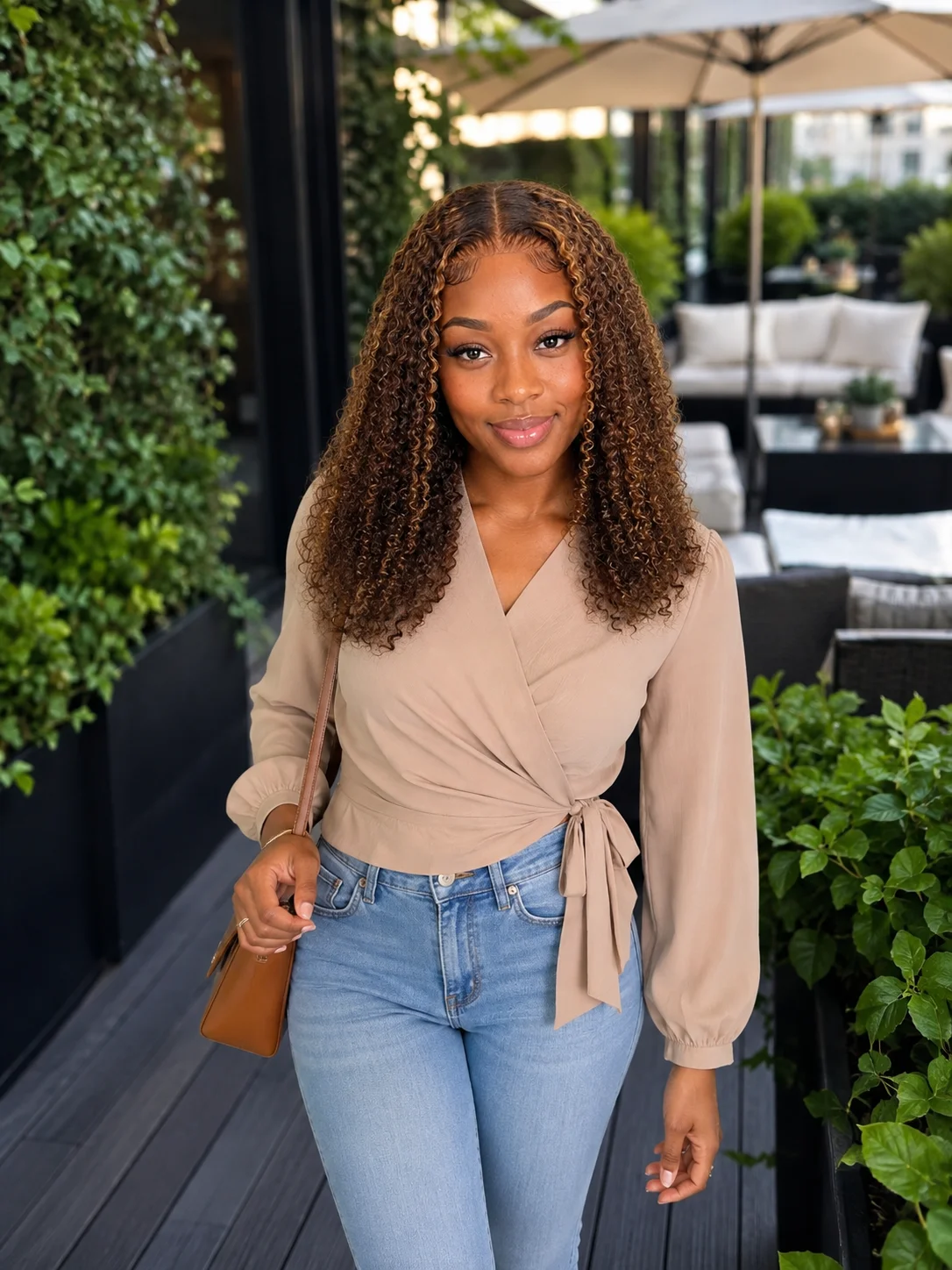 TIMOPOL 20 Inch Jerry Curly Human Hair Wig P4/27 Highlight 13x4 Lace Frontal, Glueless Pre Plucked with Baby Hair Curly Wig for Black Women
