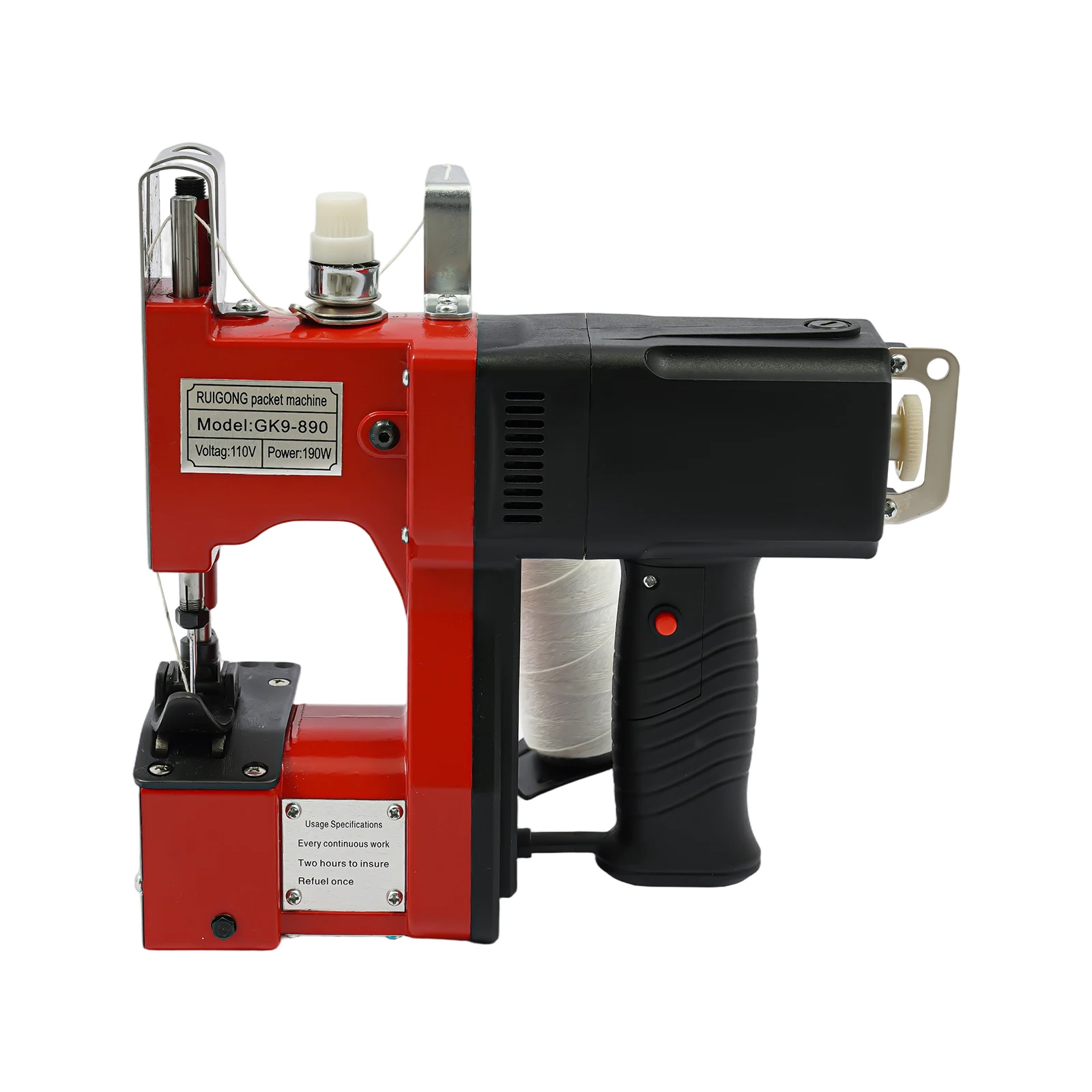 110V Handheld Portable Electric Sewing Machine 2600 Stitches/Min Cast Aluminum Bag Stitching Machine for Woven Sack Leather