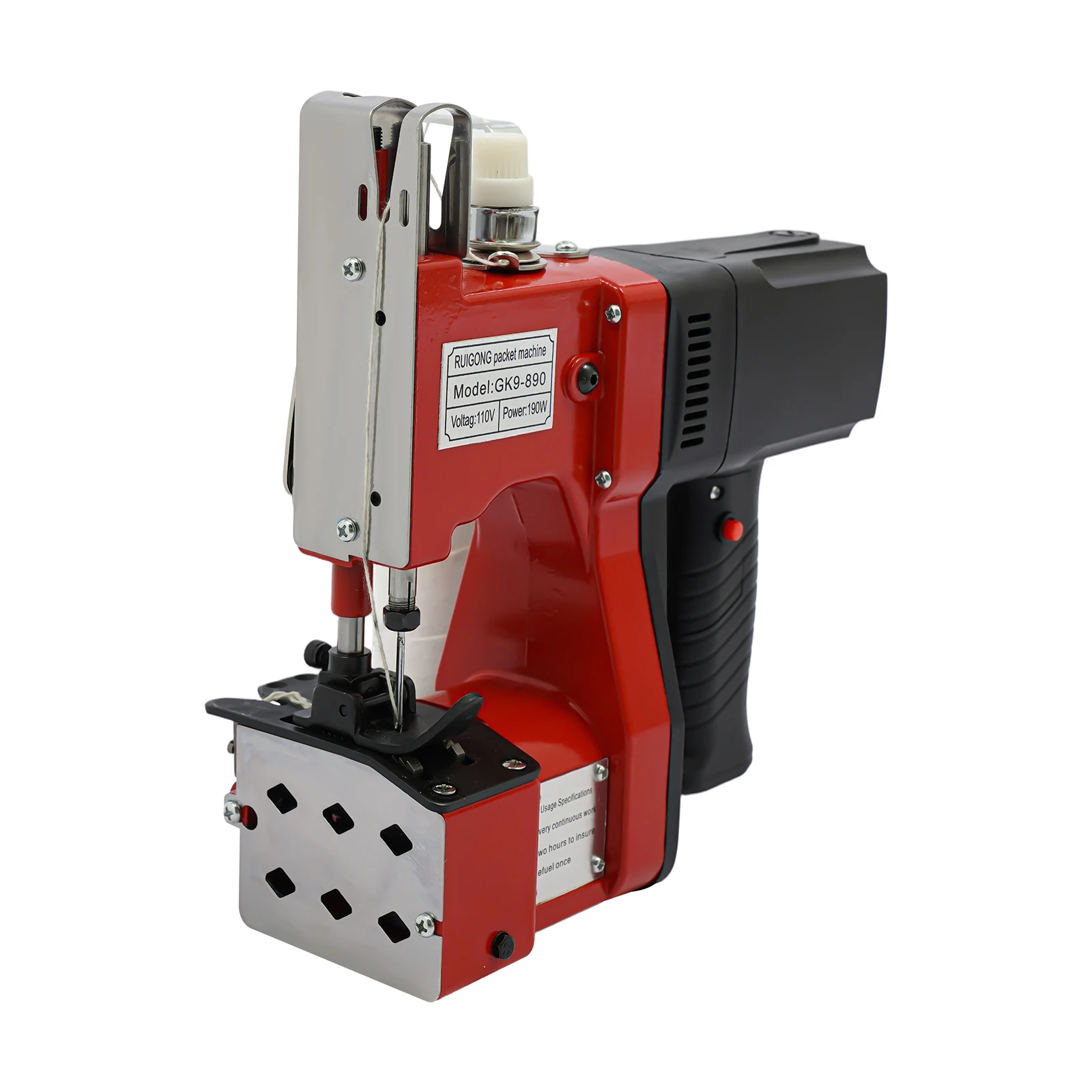 110V Handheld Portable Electric Sewing Machine 2600 Stitches/Min Cast Aluminum Bag Stitching Machine for Woven Sack Leather