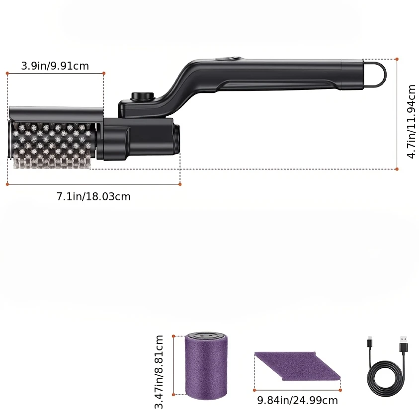 Electric BBQ Brush, Heavy-duty High-torque Electric Grill Cleaning Brush, 3 Adjustable Speed Modes, 44.09LB Max Torque Reinforced Steel Bristle BBQ Brush