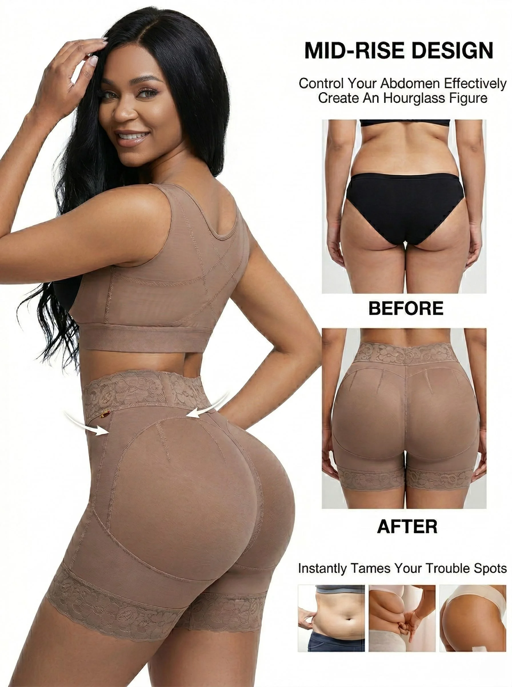 Women Sheer Butt Lifting Shorts Fajas BBL Shapewear Compression Panties Underwear,Breathable