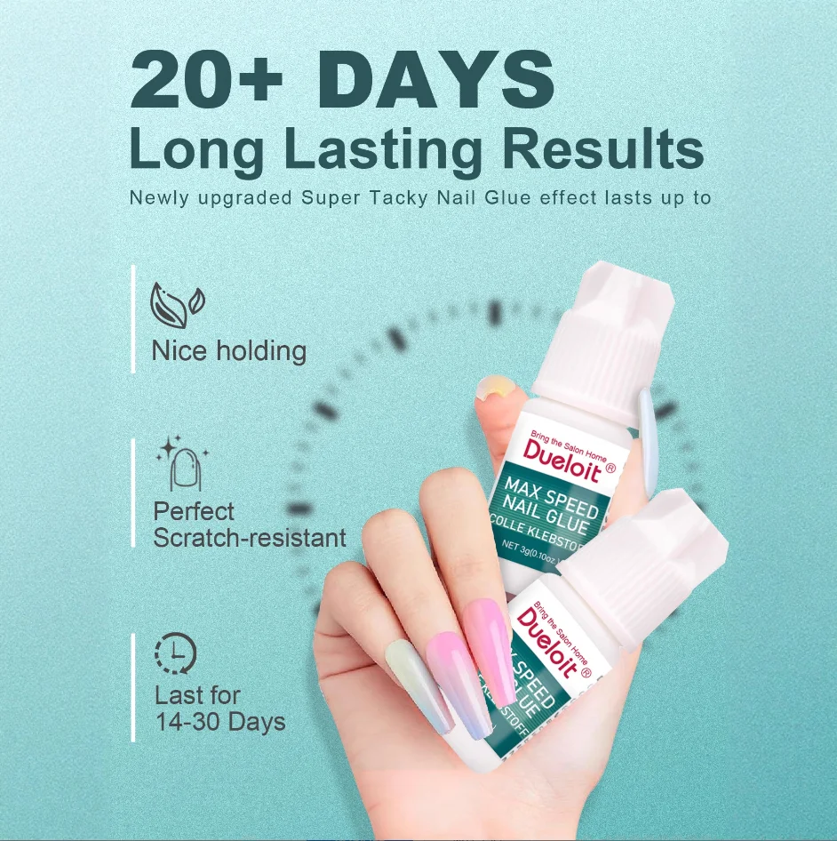 Quick-Drying Nail Glue for Press-On Nails - Strong Adhesive for Easy Application