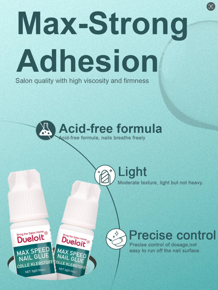 Quick-Drying Nail Glue for Press-On Nails - Strong Adhesive for Easy Application