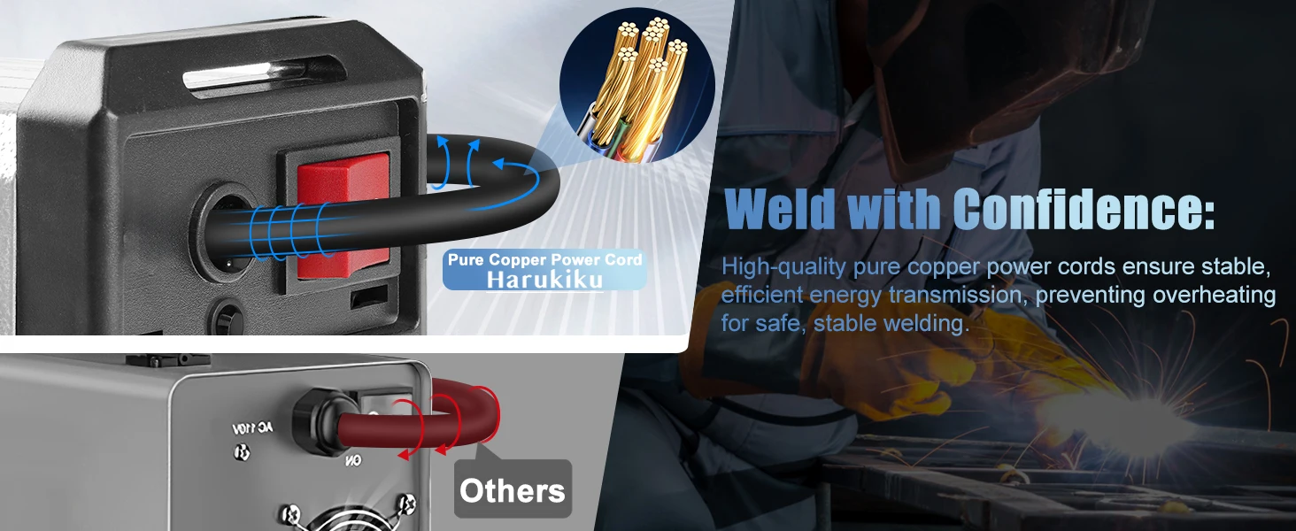 Harukiku 130A 110V Mini Portable MMA‑130 Stick Welder, Light‑Weight Household Easy‑Use Welding Machine, IGBT Inverter, Adjustable Arc‑Force Current, Anti‑Stick Function, Beginner‑Friendly Electrode Welding Machine