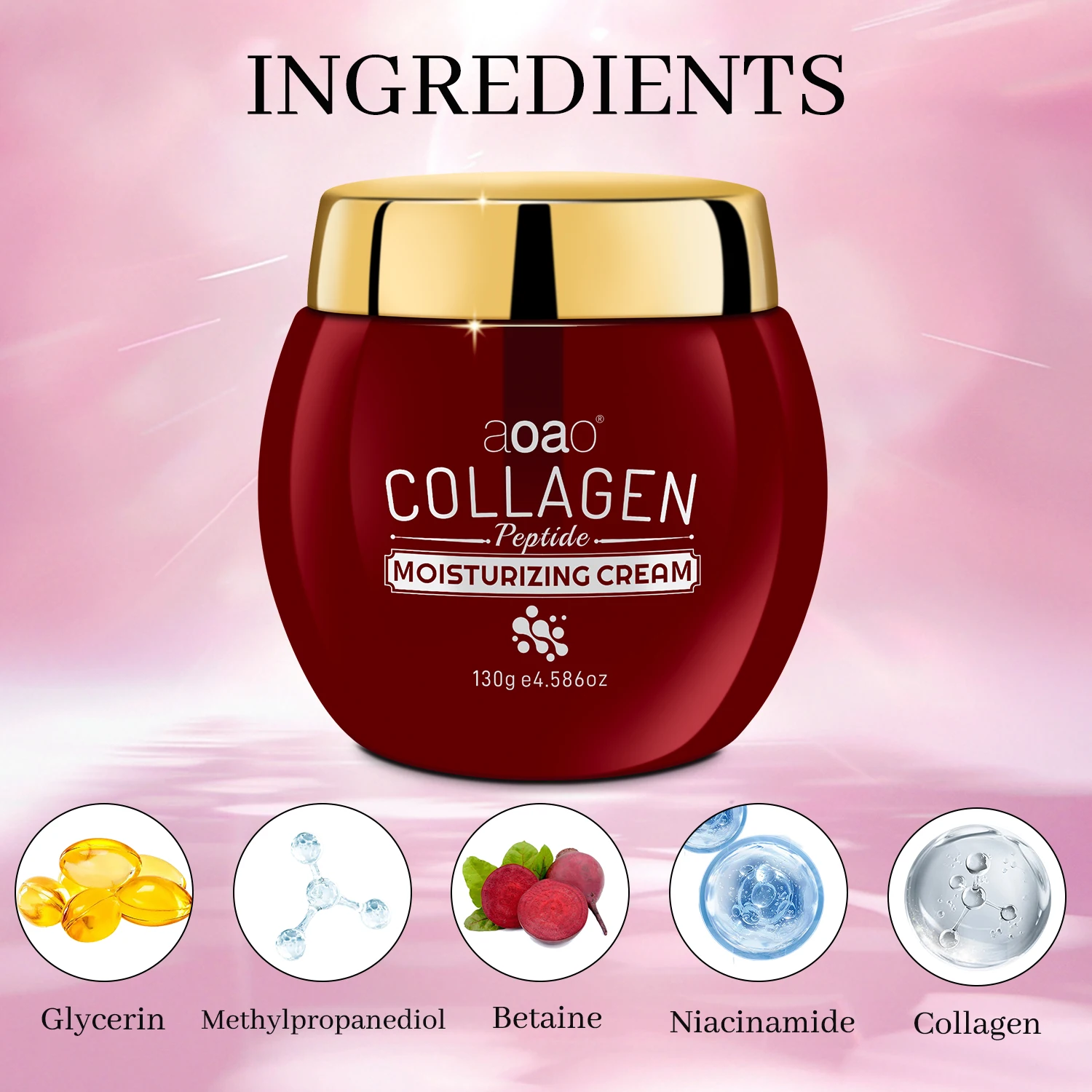 Collagen Firming Face Cream, Collagen Cream With Niacinamide And Hyaluronic Acid, Moisturize Facial Skin, Non‑greasy For All Skin Types 130g