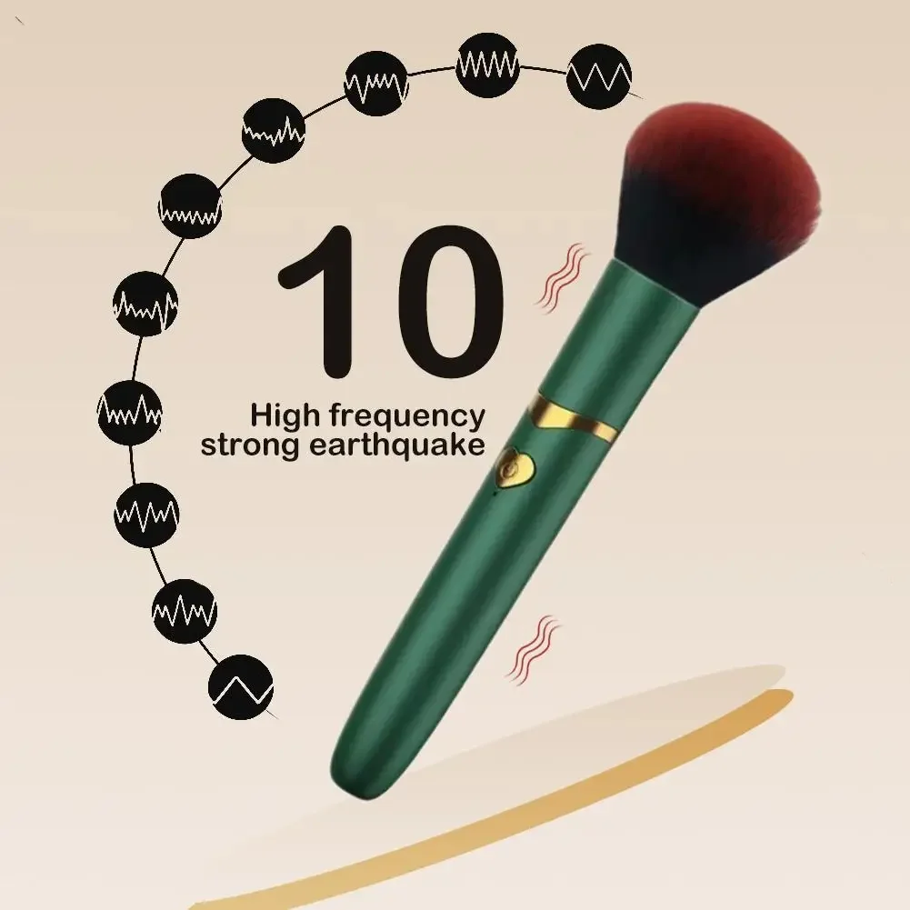 10 Gear Electric Makeup Brush, USB Rechargeable Cosmetic Brush Vibration Makeup Brush For Liquid Powder Blusher Concealer