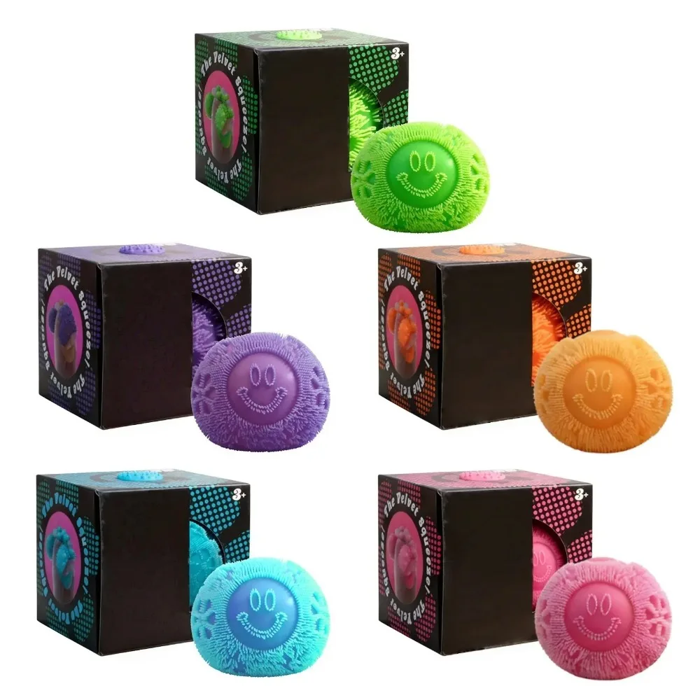 Fuzz Ball Squishy Stress Ball, Soft Tactile Fidget Toy for Anxiety & Stress Relief, Sensory Calming Grip Squishy Ball for Kids Adults, Fun Christmas Gift, Party Favor & Student Prize