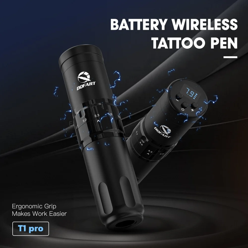 DQFART T1Pro Electric Wireless Tattoo Machine High-quality Tattoo Ink Long-lasting Professional Tattoo Artists Body Art Creative Designs Tattoo Needles Supplies Accessories Blue Soap Transfer Printing Gel
