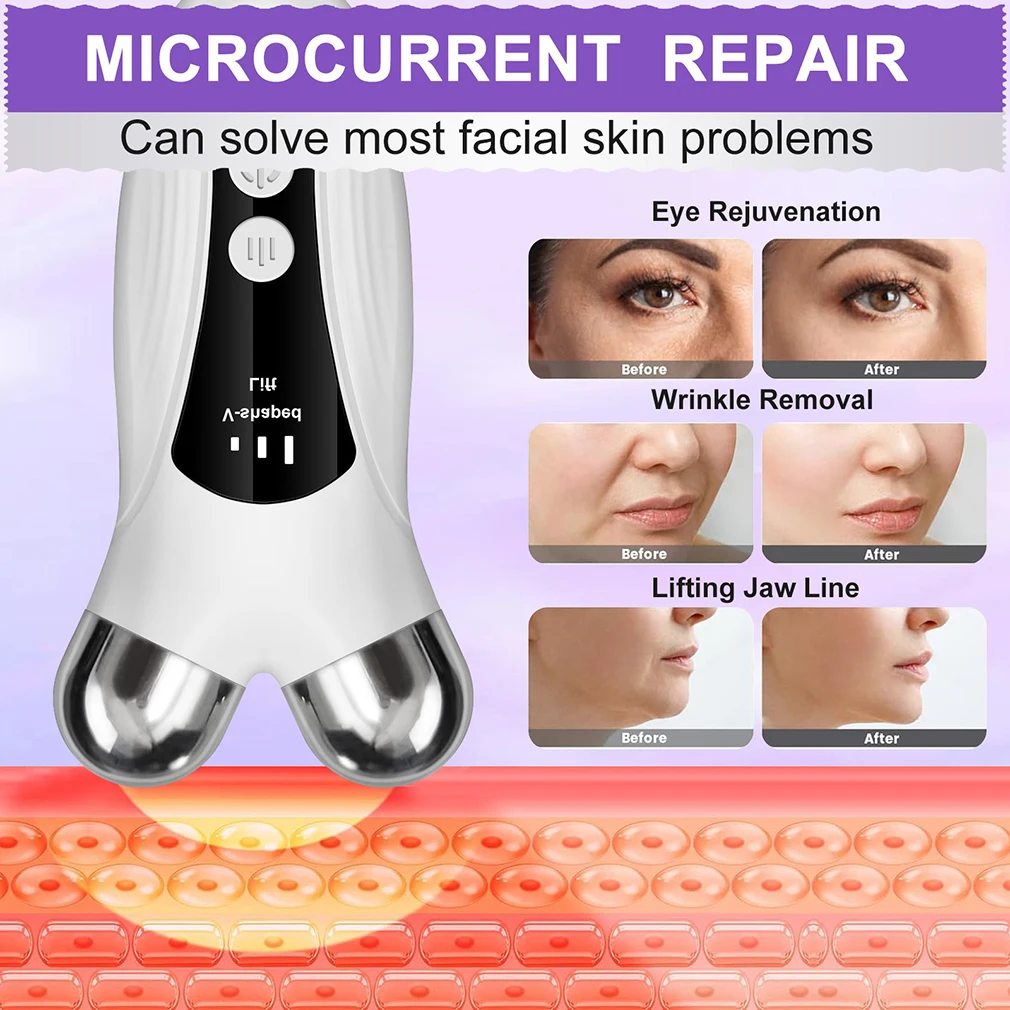 Electric V Face Lift Machine Beauty EMS LED Facial Roller Skin Rejuvenation Microcurrent V-Face Neck Massager Relaxing Removal Wrinkle Dainly Instrument