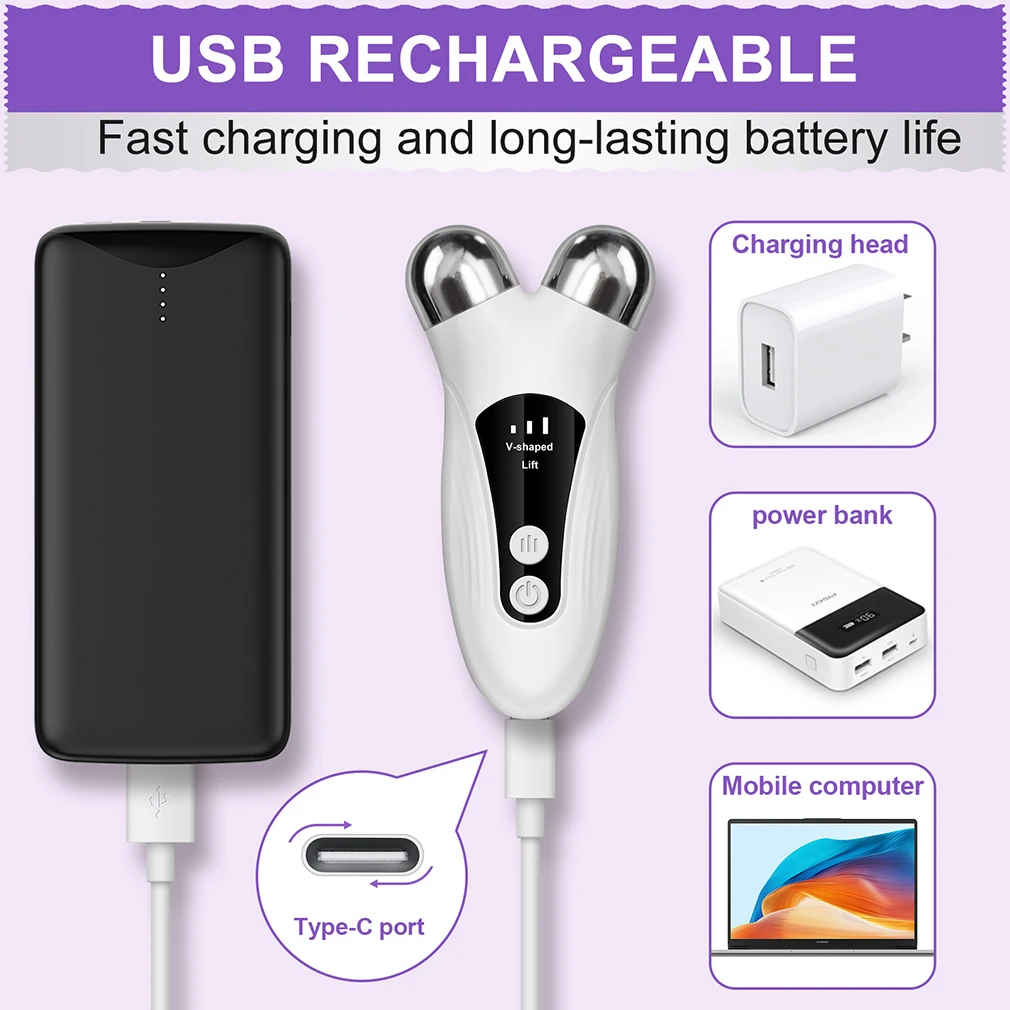 Electric V Face Lift Machine Beauty EMS LED Facial Roller Skin Rejuvenation Microcurrent V-Face Neck Massager Relaxing Removal Wrinkle Dainly Instrument
