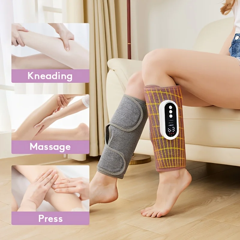 LINGTENG 2 Leg Massagers for Both Calves, with Heating and Air Compression Functions, Wireless Calf Massager with 3 Modes and 3 Intensity Levels, Great for Muscles, Perfect Gift for Christmas, Mother's Day, and Father's Day