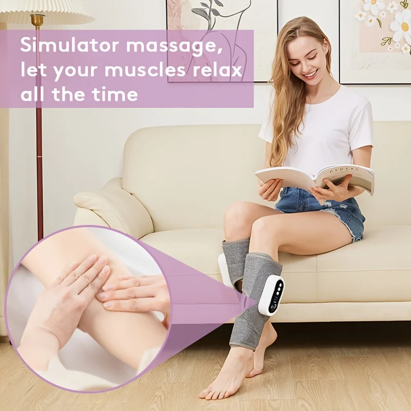 LINGTENG 2 Leg Massagers for Both Calves, with Heating and Air Compression Functions, Wireless Calf Massager with 3 Modes and 3 Intensity Levels, Great for Muscles, Perfect Gift for Christmas, Mother's Day, and Father's Day
