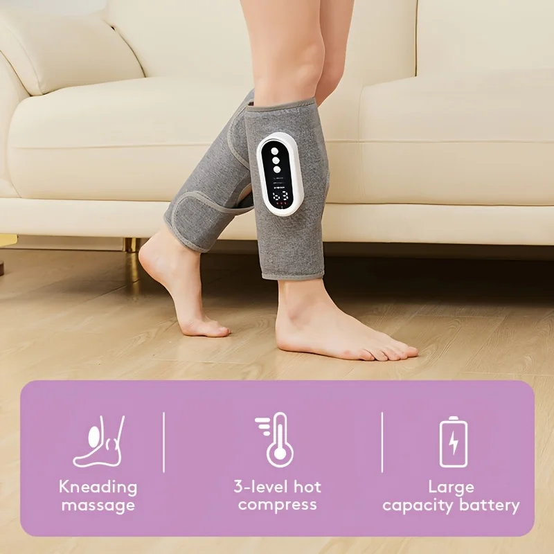 LINGTENG 2 Leg Massagers for Both Calves, with Heating and Air Compression Functions, Wireless Calf Massager with 3 Modes and 3 Intensity Levels, Great for Muscles, Perfect Gift for Christmas, Mother's Day, and Father's Day