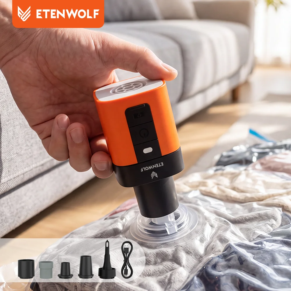 ETENWOLF AIR 3se Outdoor Air Pump Portable Inflator/Deflater for Sleeping Mats, Pool Floats, Camping Mats, Inflatable Pillows