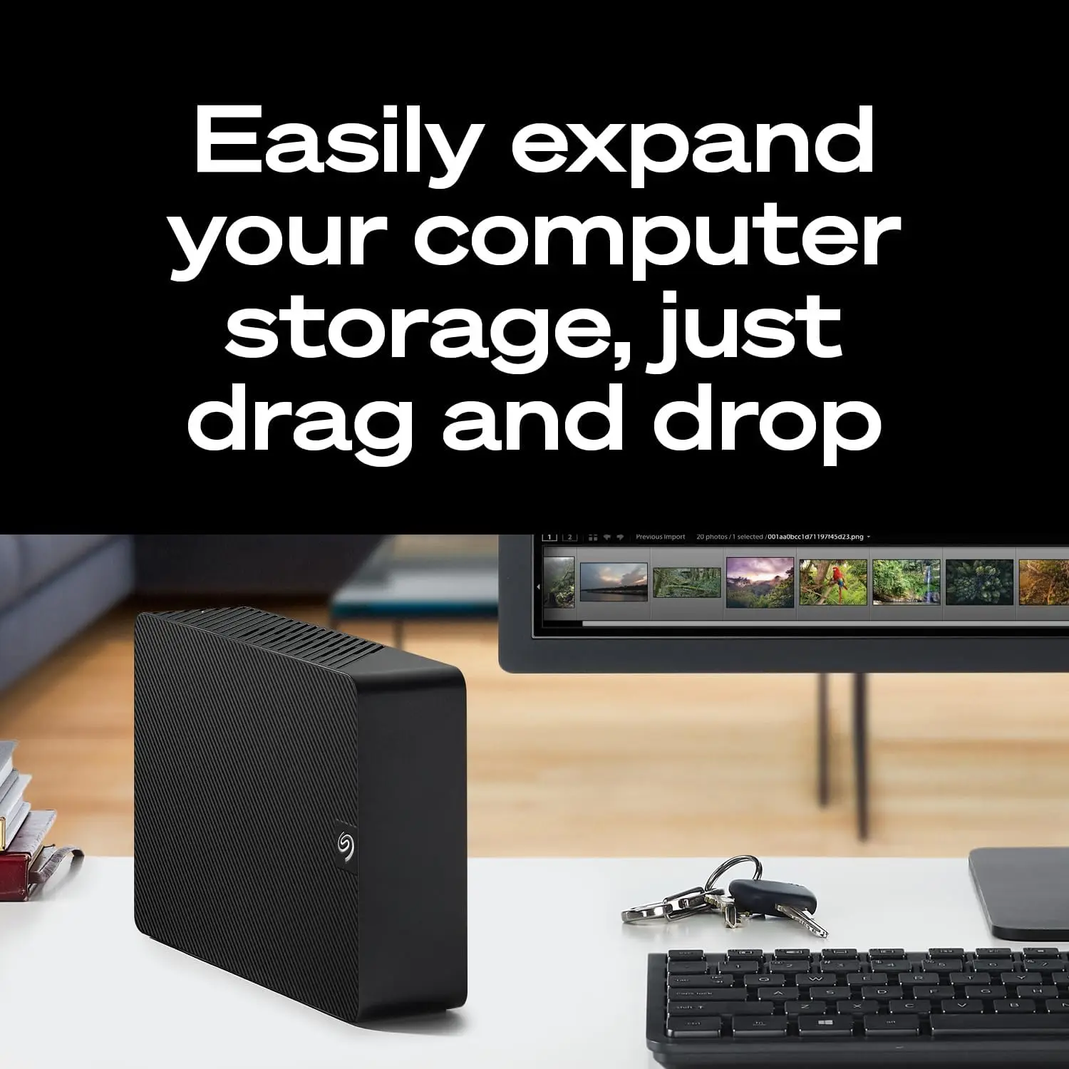 Seagate Expansion 24TB External Hard Drive HDD - USB 3.0, with Rescue Data Recovery Services (STKP24000400)