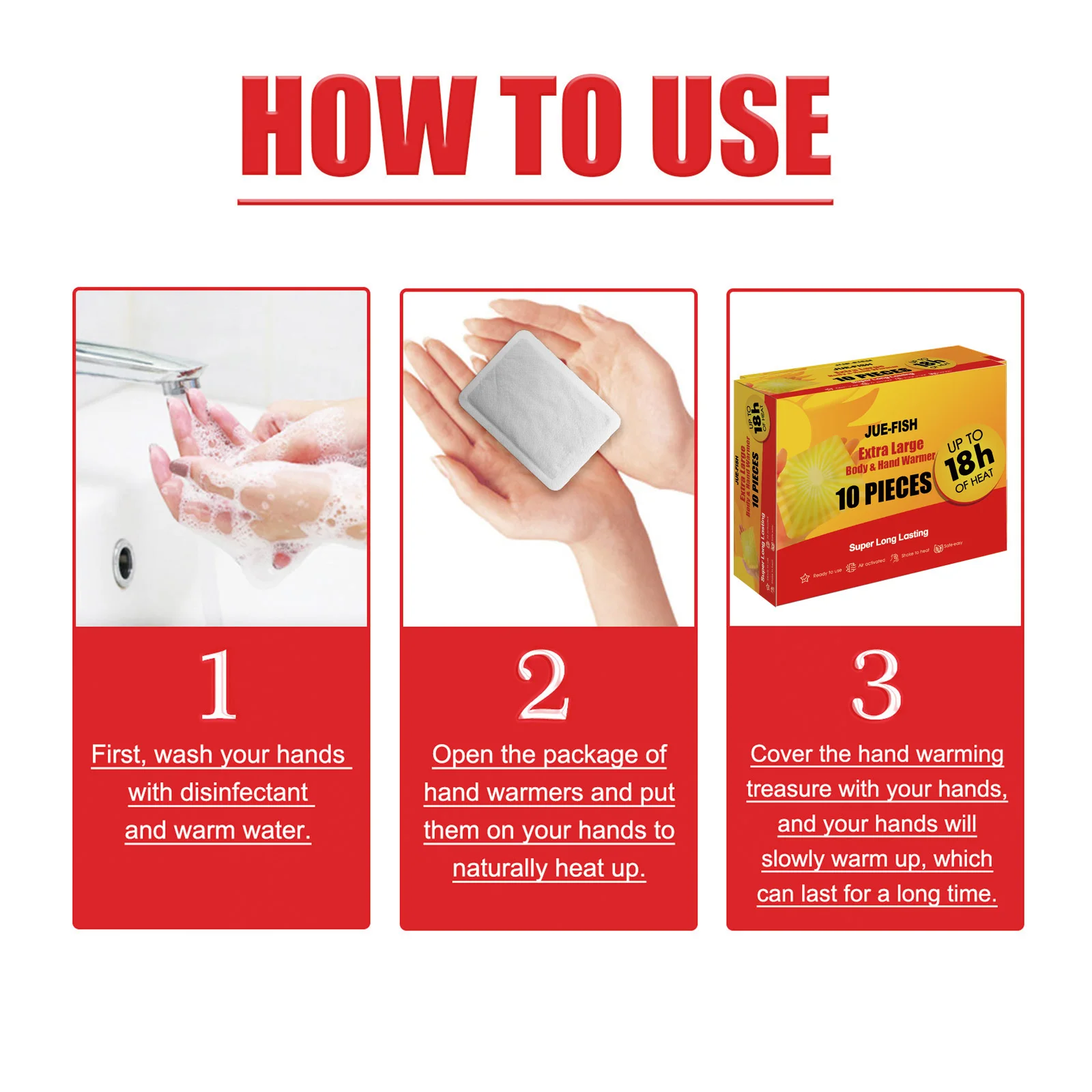 10PCS Winter Extra Large Body Warmer Sticker Heat Patches Long Lasting Hand Warmer Disposable Self-heating Odorless Body & Hand Heating Paste