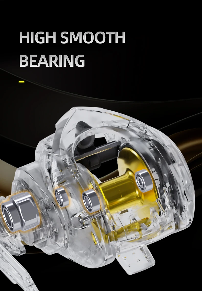 BILLINGS Baitcasting Reel 18LB Max Drag 7.2:1 High Speed Gear Ratio 5+1Stainless Steel Bearings Smooth Operation Baitcaster Fishing Reels for Freshwater Saltwater Bass Trout Carp Fishing