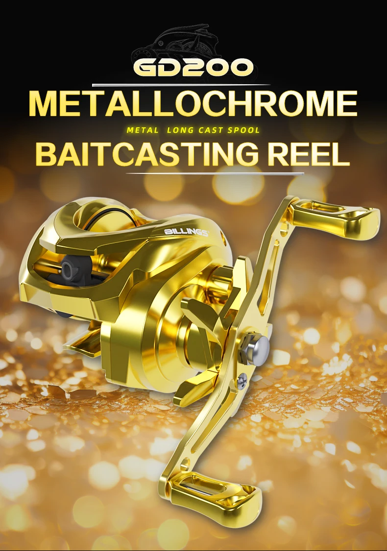 BILLINGS Baitcasting Reel 18LB Max Drag 7.2:1 High Speed Gear Ratio 5+1Stainless Steel Bearings Smooth Operation Baitcaster Fishing Reels for Freshwater Saltwater Bass Trout Carp Fishing