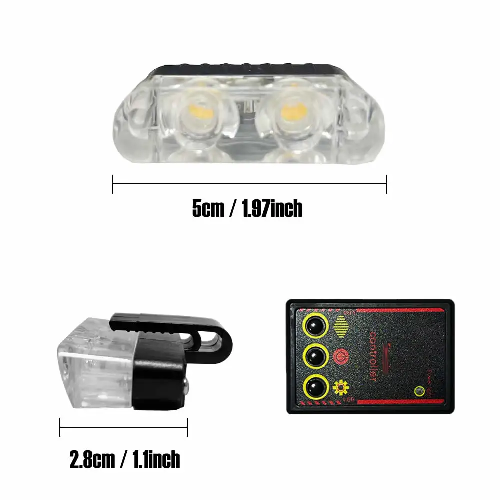 4pcs LED Grille Lights - 2LED Surface Mount Light Bar Strip | For Trucks, Cars, Van, Utility Vehicles, 12V, Universally Applicable