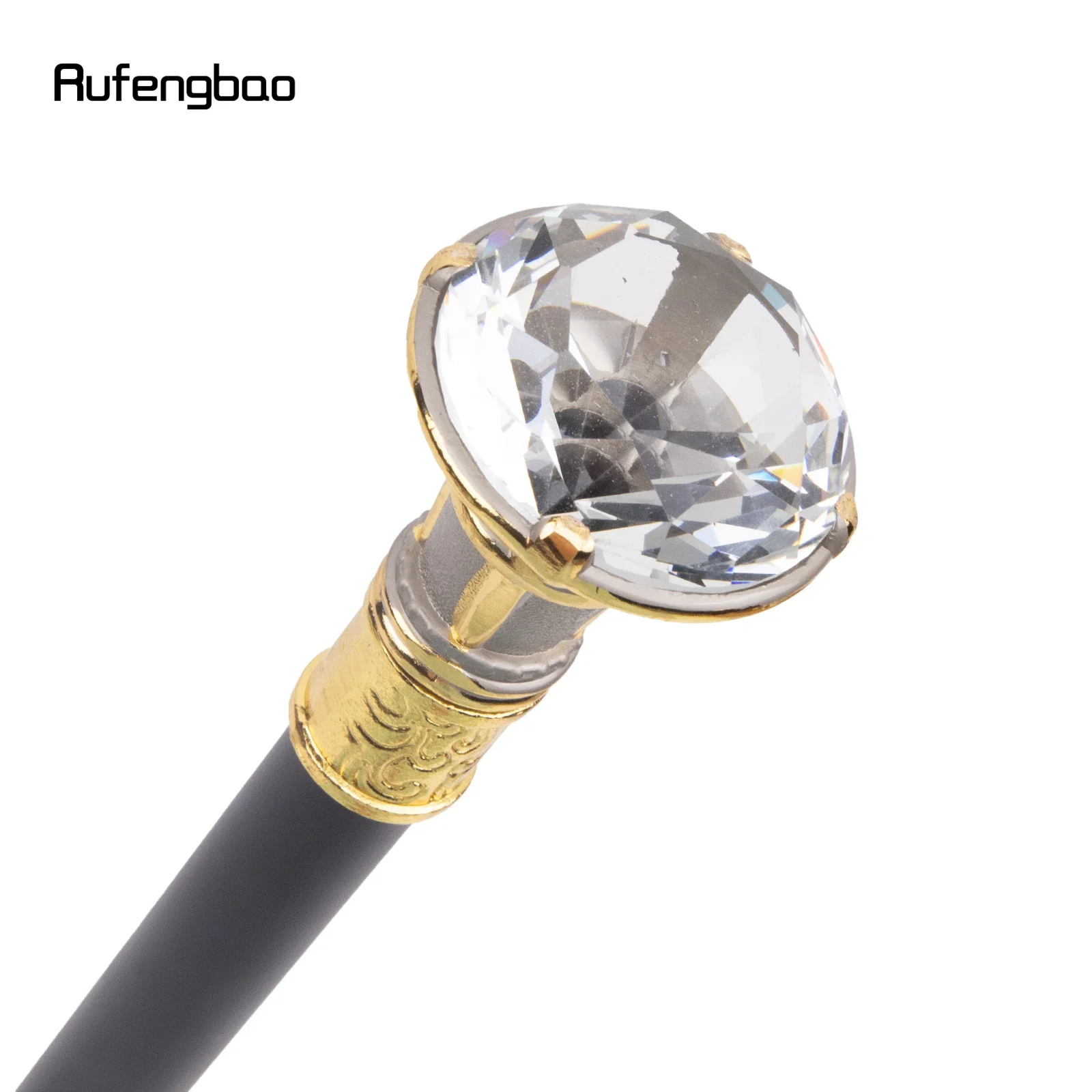 White Diamond Golden Silver Walking Cane Fashion Decorative Walking Stick Gentleman Elegant Cosplay Cane Knob Crosier 93cm