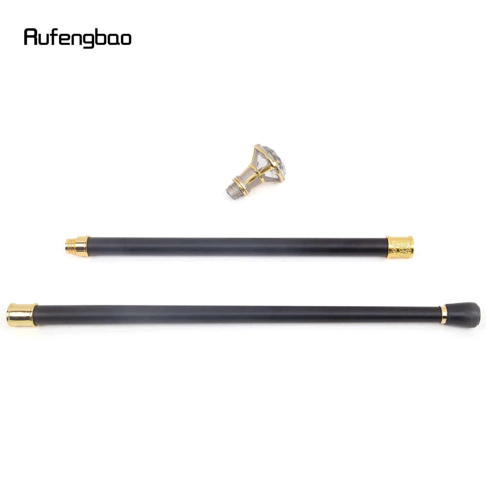 White Diamond Golden Silver Walking Cane Fashion Decorative Walking Stick Gentleman Elegant Cosplay Cane Knob Crosier 93cm