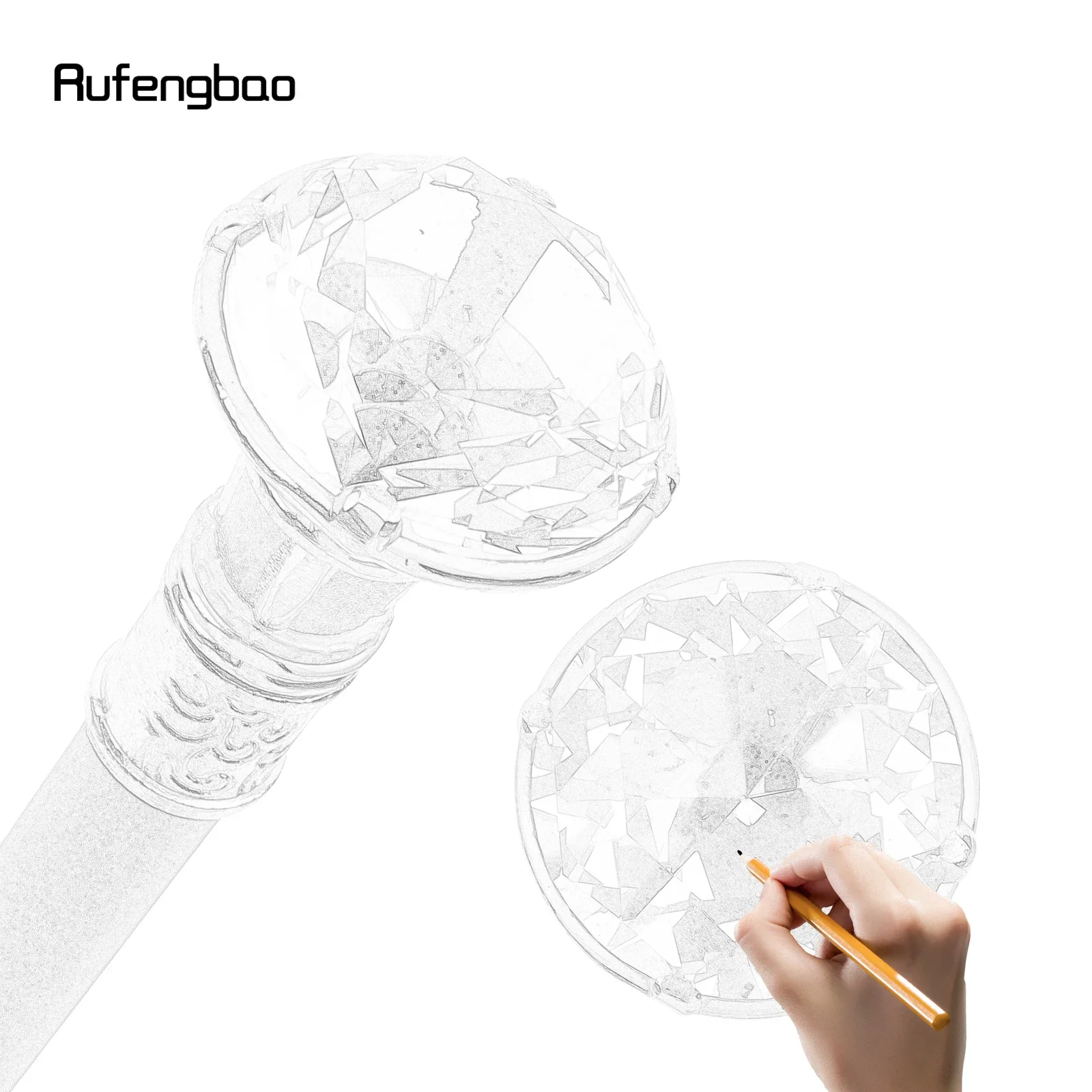 White Diamond Golden Silver Walking Cane Fashion Decorative Walking Stick Gentleman Elegant Cosplay Cane Knob Crosier 93cm