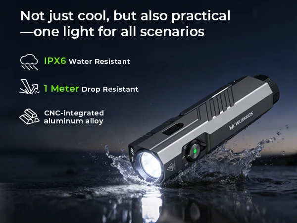 Wurkkos HD05 Flashlight, 3100LM Multifunctional LED Hunting/Hiking Spotlight (with Rechargeable Battery), Shipped from Local Warehouse