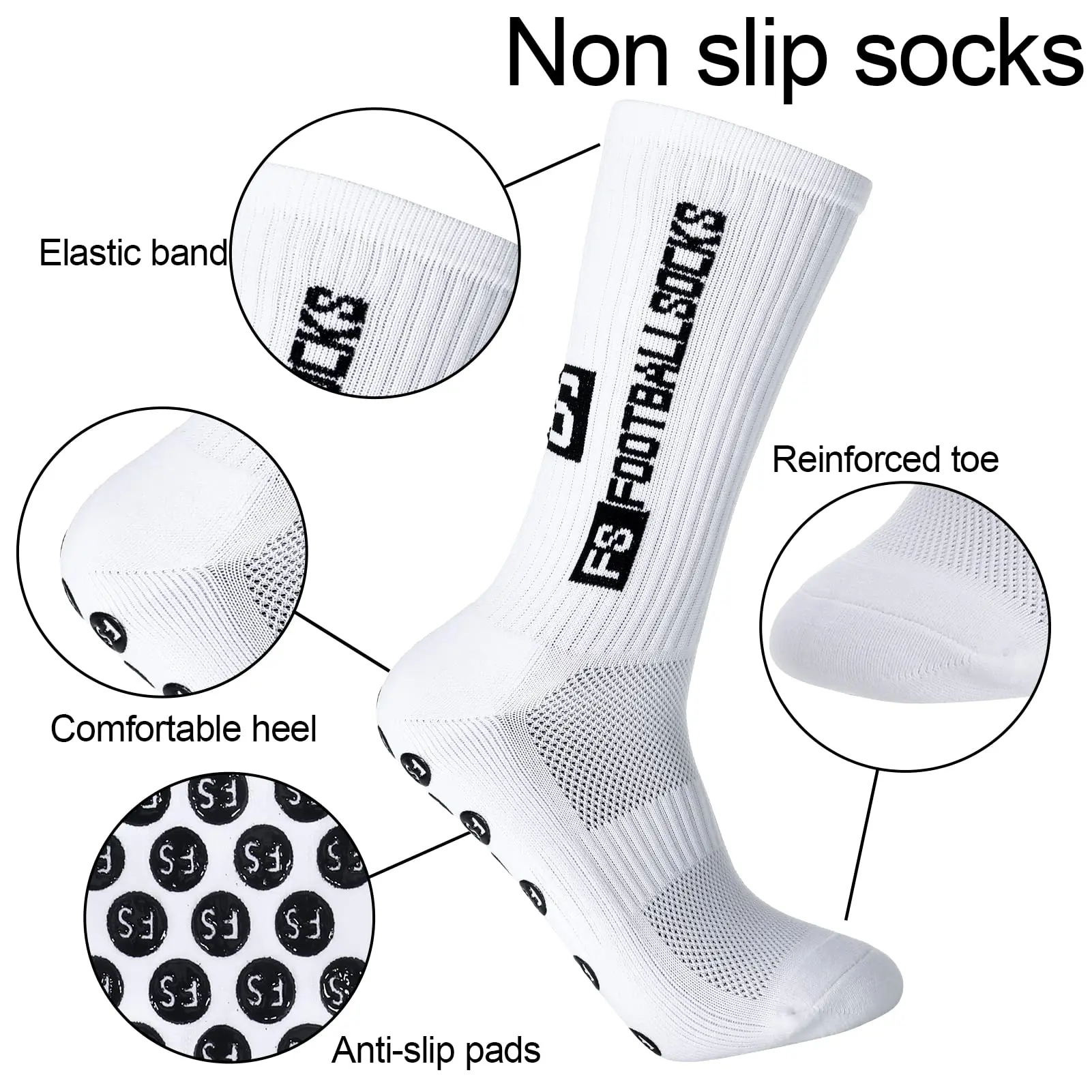 Athletic Grip Socks 4 Pairs High-Elastic Sports Grip Socks for Men Women Soccer Training Games Essential Gear 2026