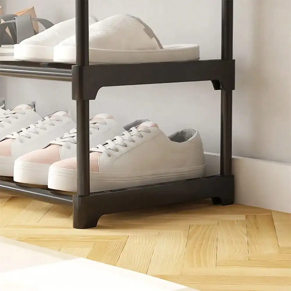 1‑Pack Reinforced Double‑Row 4‑Tier Shoe Storage Rack, Multifunctional Shoe Organizer for Entryway, Living Room, Bedroom & Dorm, Sturdy Home Storage Shelf for Shoes, Boots and Accessories