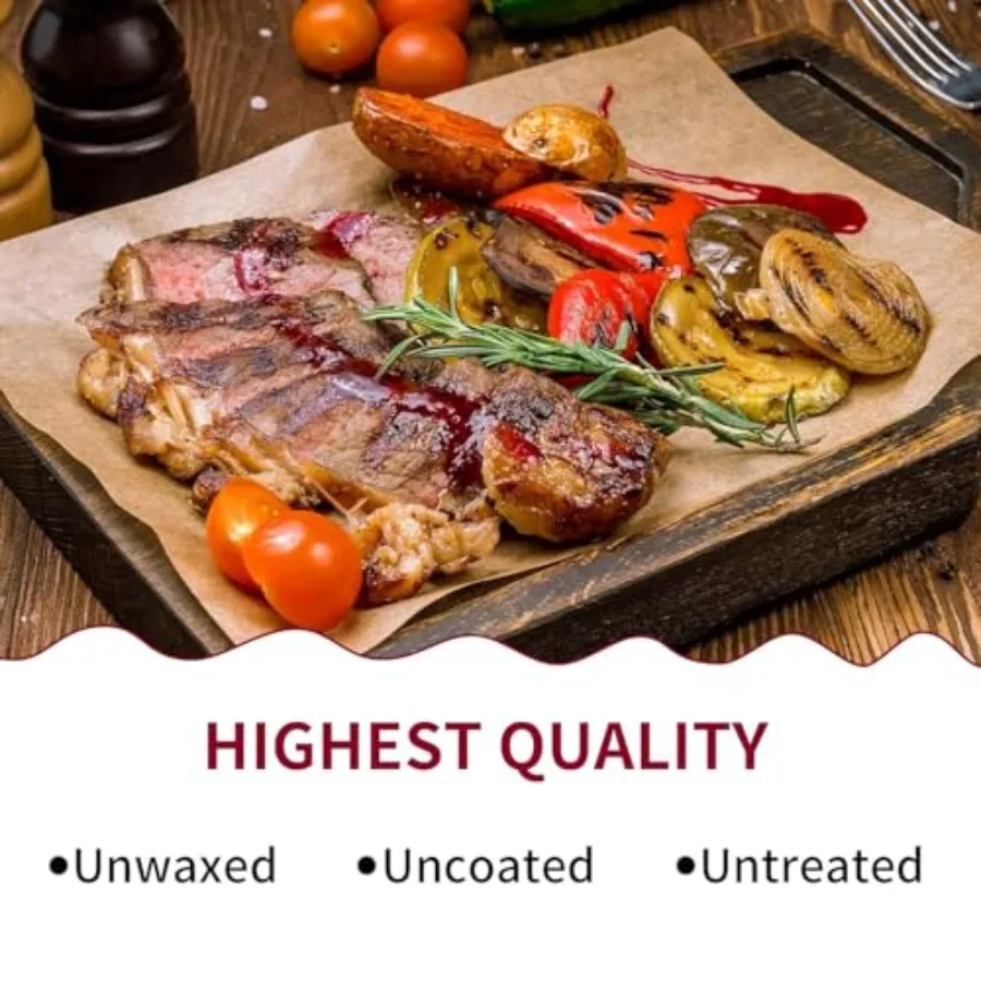 50PCS Brown Butcher Paper Sheets for Smoking, Grilling, BBQ, Meat Wrapping, Sublimation, Heat Press 12 x 12 inch, Kraft Pulp, H