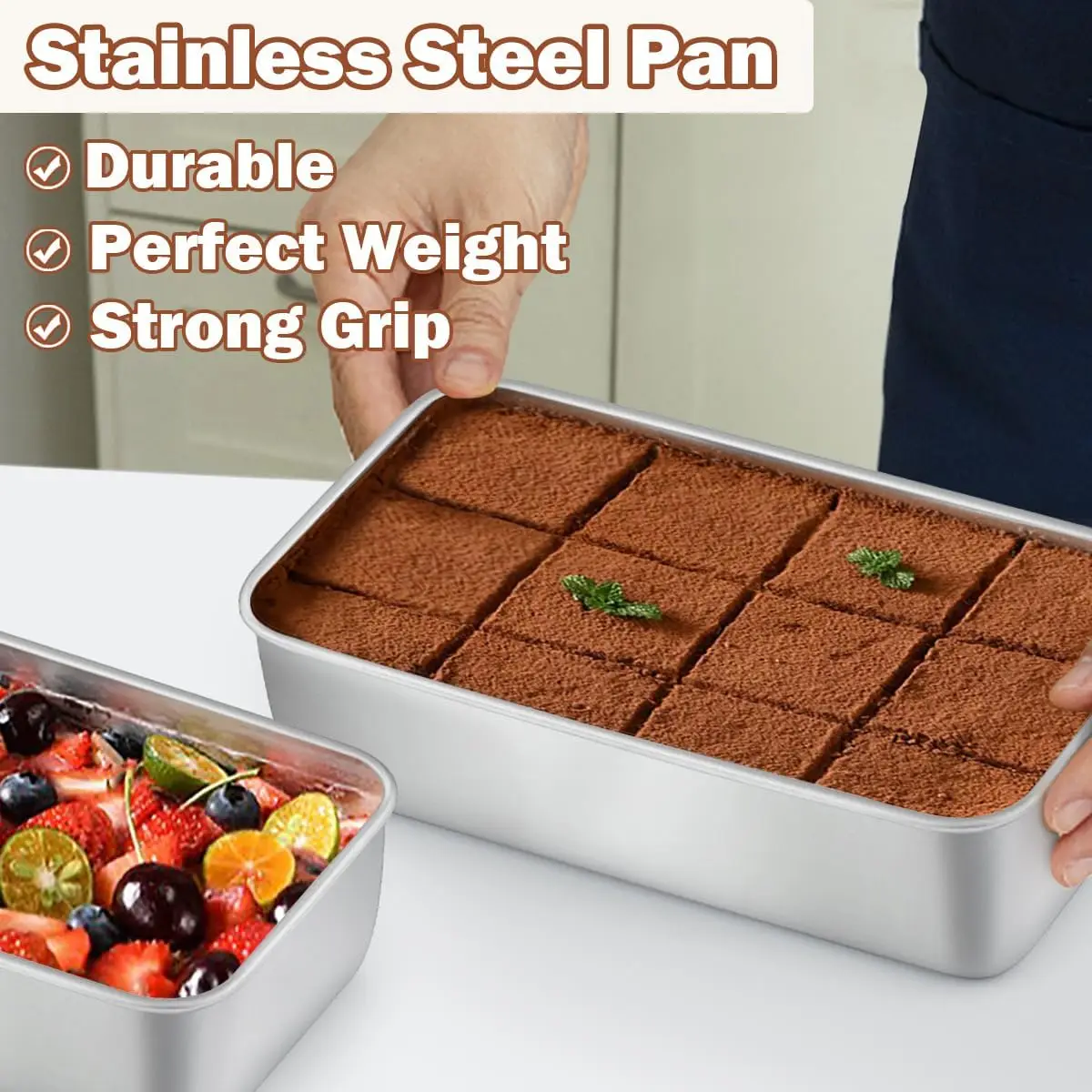 `Stainless Steel Loaf Pan, 8 Pack 9.25 Inch Rectangle Baking Mold for Bread Cake Meatloaf Oven Use`