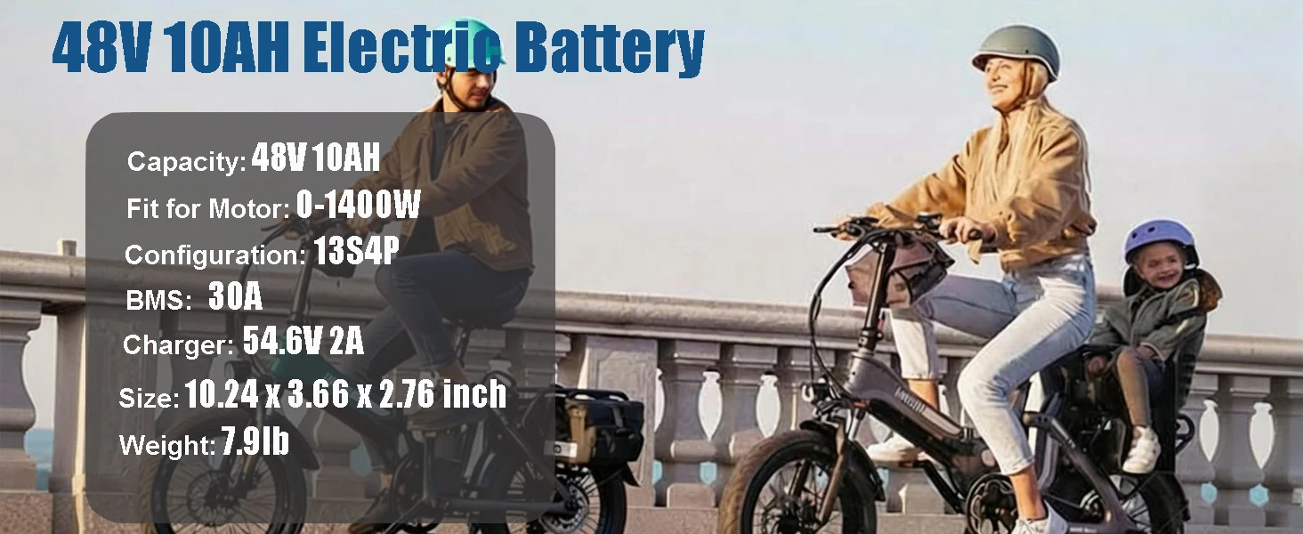 Brand+ Genuine Aleaivy 48V 10Ah 18650 13S4P Li-ion Battery Pack With 2A Charger And 30A BMS For 250W~1000W 48v Bicycle/Scooter