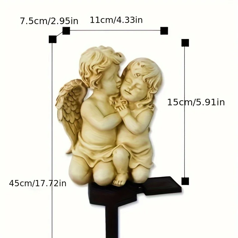 Couple Angel Solar Garden Stake Lights,Waterproof Outdoor LED Decorative Light,Angel Figurine Lawn Yard Courtyard Landscape Ornament Lamp