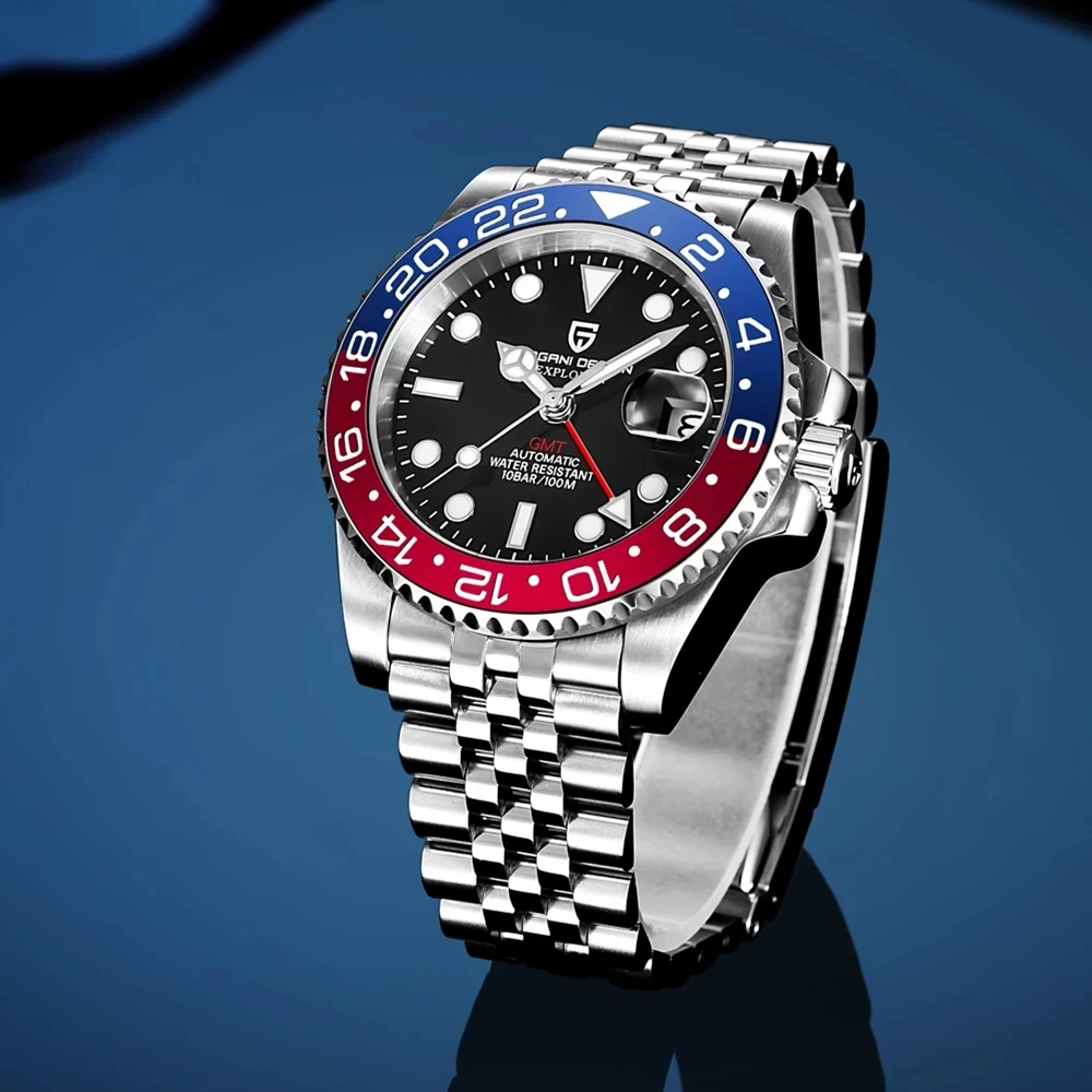 PAGANI DESIGN V2 40MM Pepsi GMT Men Luxury Automatic Mechanical Watch Jubilee Watch Strap Sapphire Glass Waterproof Watches for Men Gift