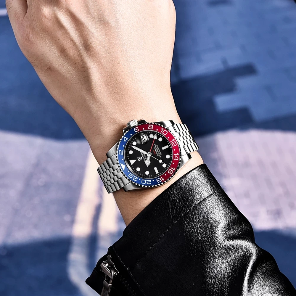 PAGANI DESIGN V2 40MM Pepsi GMT Men Luxury Automatic Mechanical Watch Jubilee Watch Strap Sapphire Glass Waterproof Watches for Men Gift