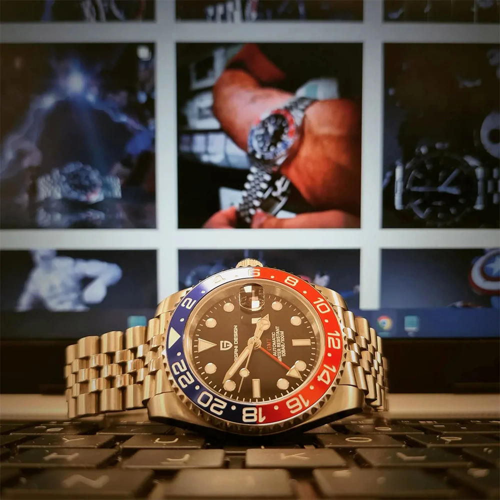 PAGANI DESIGN V2 40MM Pepsi GMT Men Luxury Automatic Mechanical Watch Jubilee Watch Strap Sapphire Glass Waterproof Watches for Men Gift