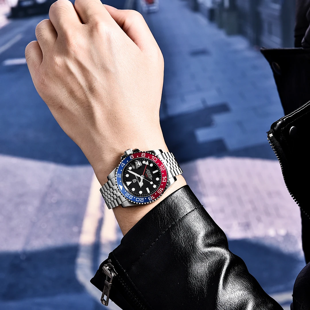 PAGANI DESIGN V2 40MM Pepsi GMT Men Luxury Automatic Mechanical Watch Jubilee Watch Strap Sapphire Glass Waterproof Watches for Men Gift