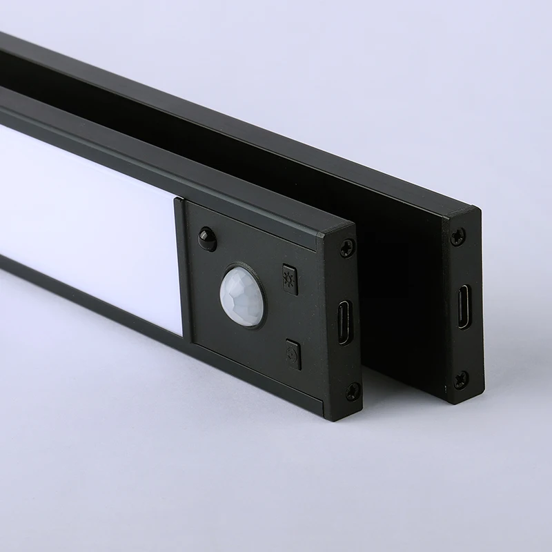 2Pcs Set Ultra-Thin LED under Cabinet Light 20/30cm Magnetic Rechargeable Motion Sensor for Kitchens Closets Workshops