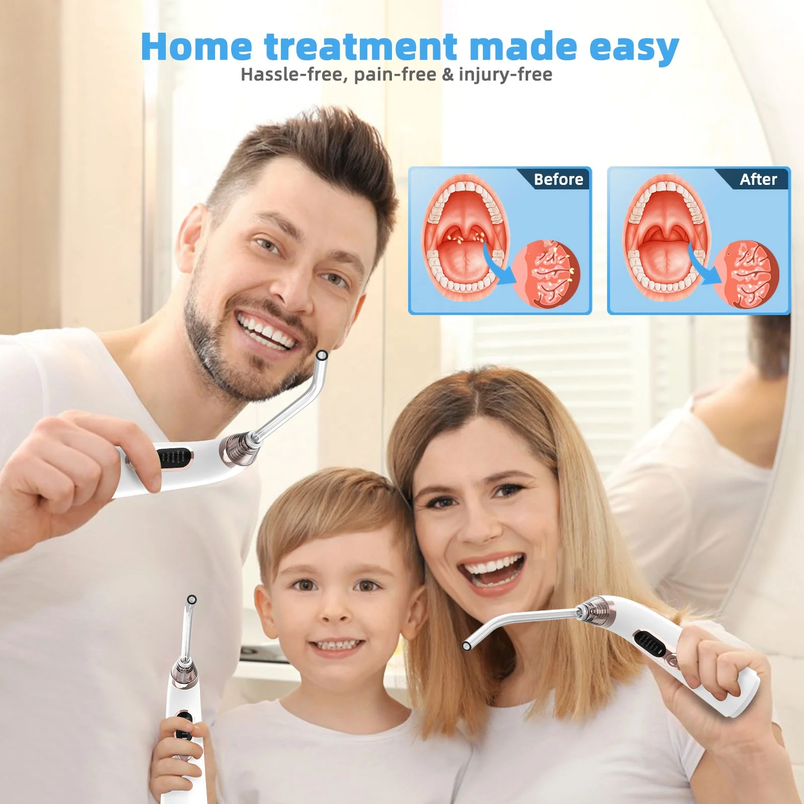 Oral Irrigator High Efficiency Vacuum Electronic Oral Flusher Water Pulse Tonsil Stone Remover Vacuum Electronic Tonsil Stone Removal Tool