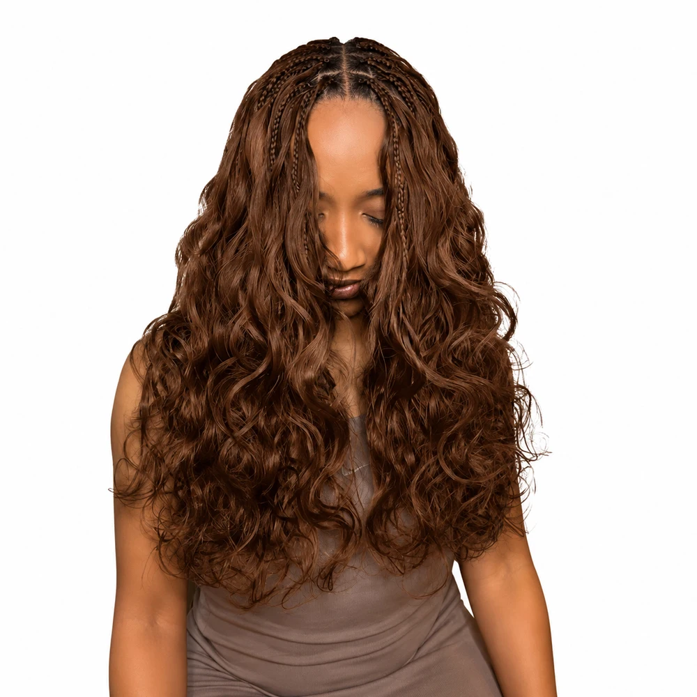 Miracle Knots #4 Chocolate Brown Body Wave Crochet Hair Extensions Pre Separated Feather Knotless Invisible Boho Braiding Hair 100% Human Hair Reusable Virgin Remy Soft Natural Wavy Easy Install For Women