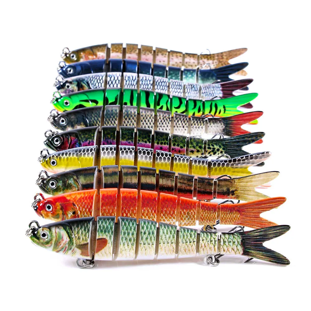 10pcs Multi-Section Swimbait Crankbaits Fishing Lures Set For Pike 11cm 10g