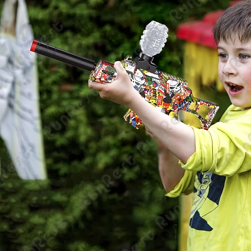 Gel Ball Blaster -7.4V Electric Blaster Gun High Speed Splatter Ball Toy Rifle, Long-Lasting Rechargeable Battery Life - Outdoor