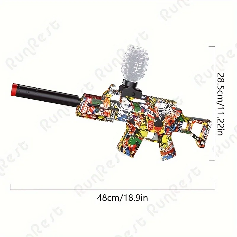 Gel Ball Blaster -7.4V Electric Blaster Gun High Speed Splatter Ball Toy Rifle, Long-Lasting Rechargeable Battery Life - Outdoor