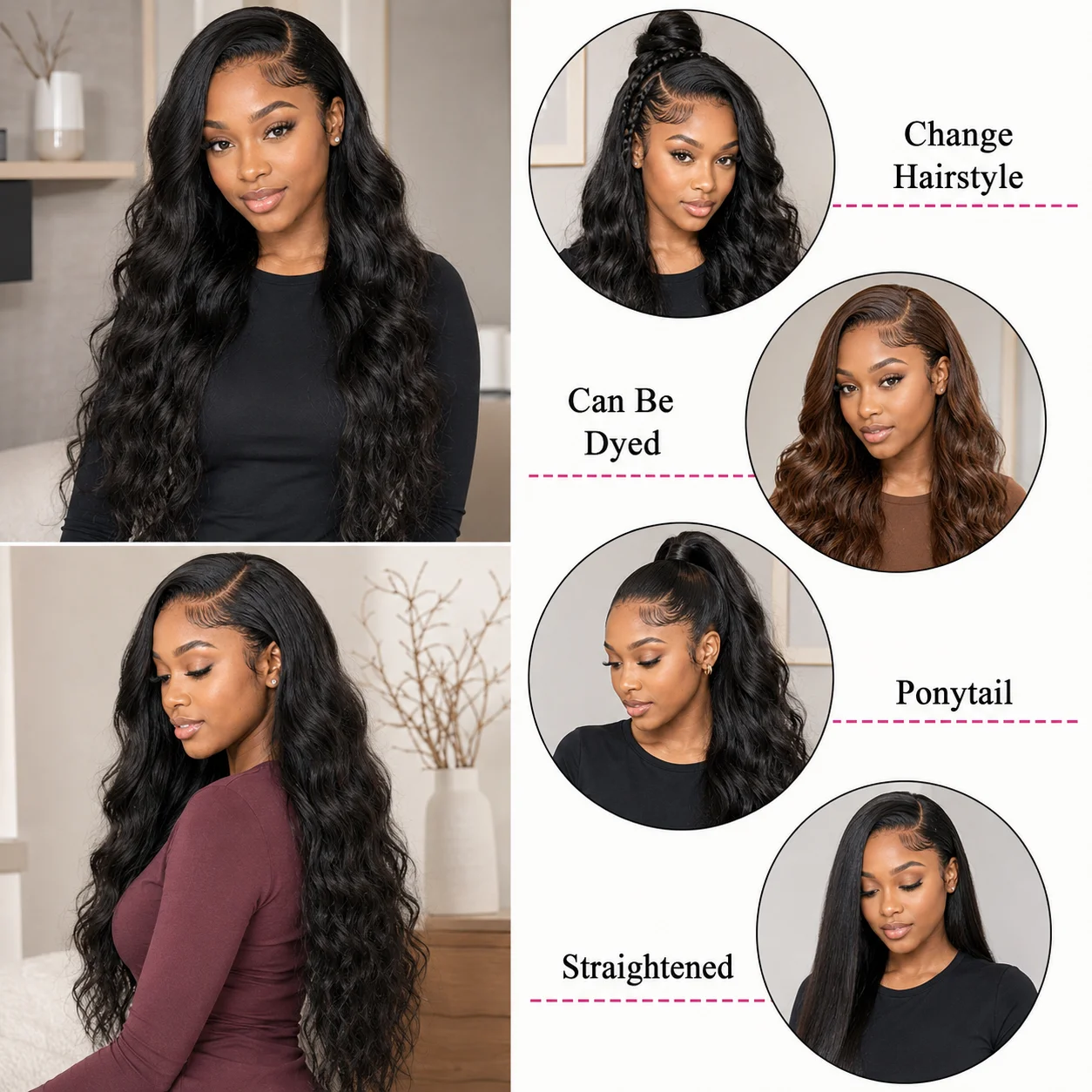 13x6 Body Wave Lace Front Wig Human Hair 13x6 HD Lace Plucked Bleached Pre Plucked Bleached Knots, Glueless, Natural Hairline with Baby Hair for Women, Natural Color