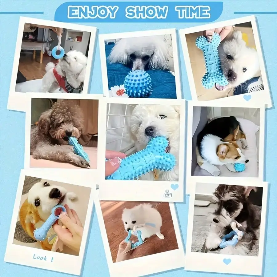 12pcs Durable Dog Toys, Random Styles & Materials, Large Size Chew Toys, Teeth Cleaning, Tug Of War, Boredom Relief, Encourage Interactive Play