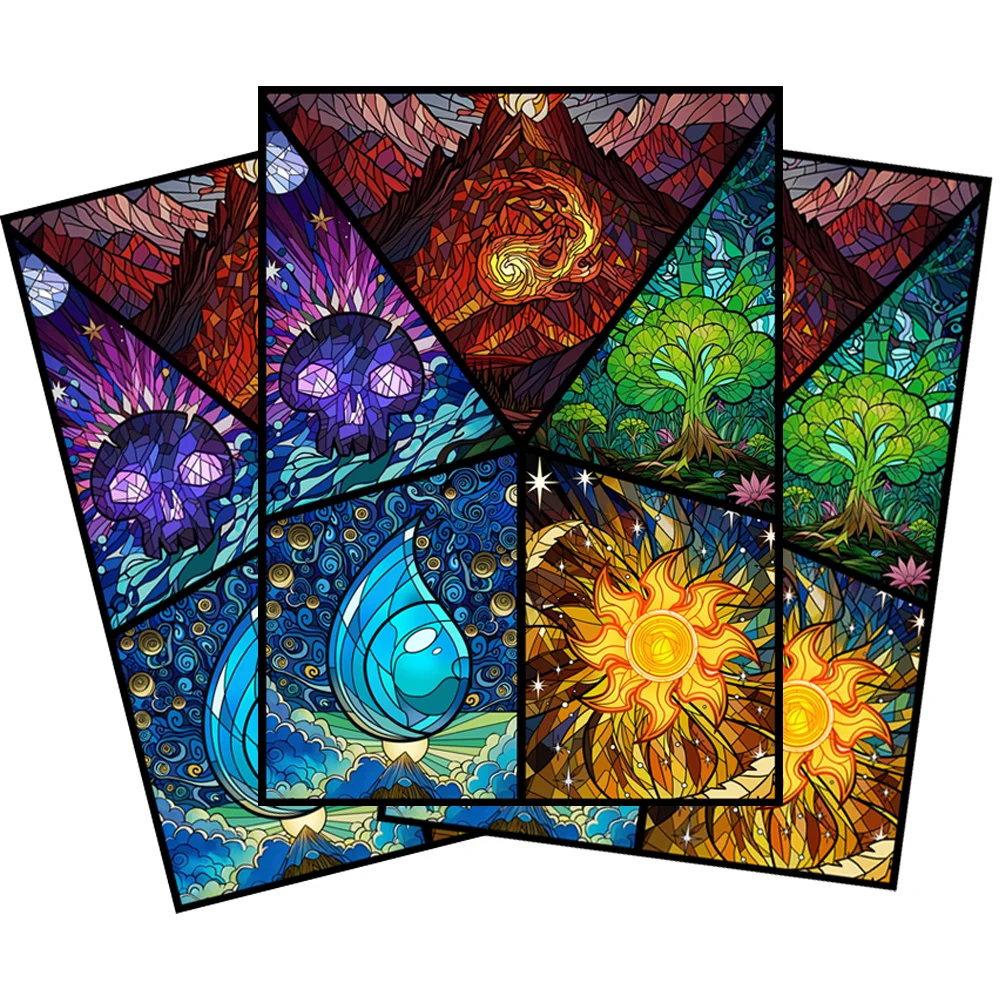 66X91mm 120pcs Holographic Standard Size Art Anime Card Sleeves for MTG/PTCG/TCG Game Top Loading Board Game Trading Card Protector