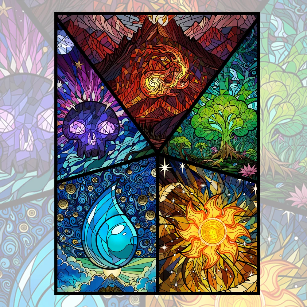 66X91mm 120pcs Holographic Standard Size Art Anime Card Sleeves for MTG/PTCG/TCG Game Top Loading Board Game Trading Card Protector